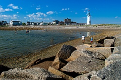 Rocky Beach Behind Scituate Lighthouse in Massachusetts